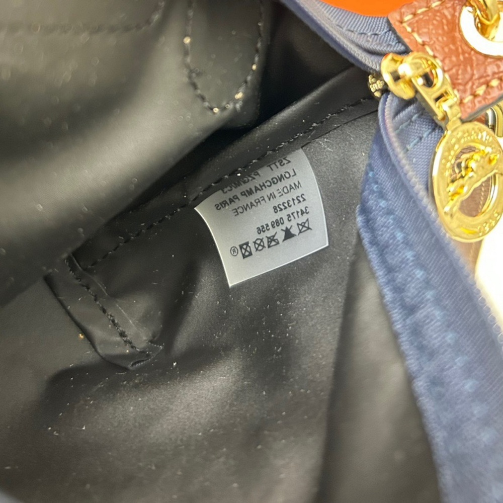NWT Longchamp Navy Blue and Brown Crossbody Bag - Picture 9 of 9